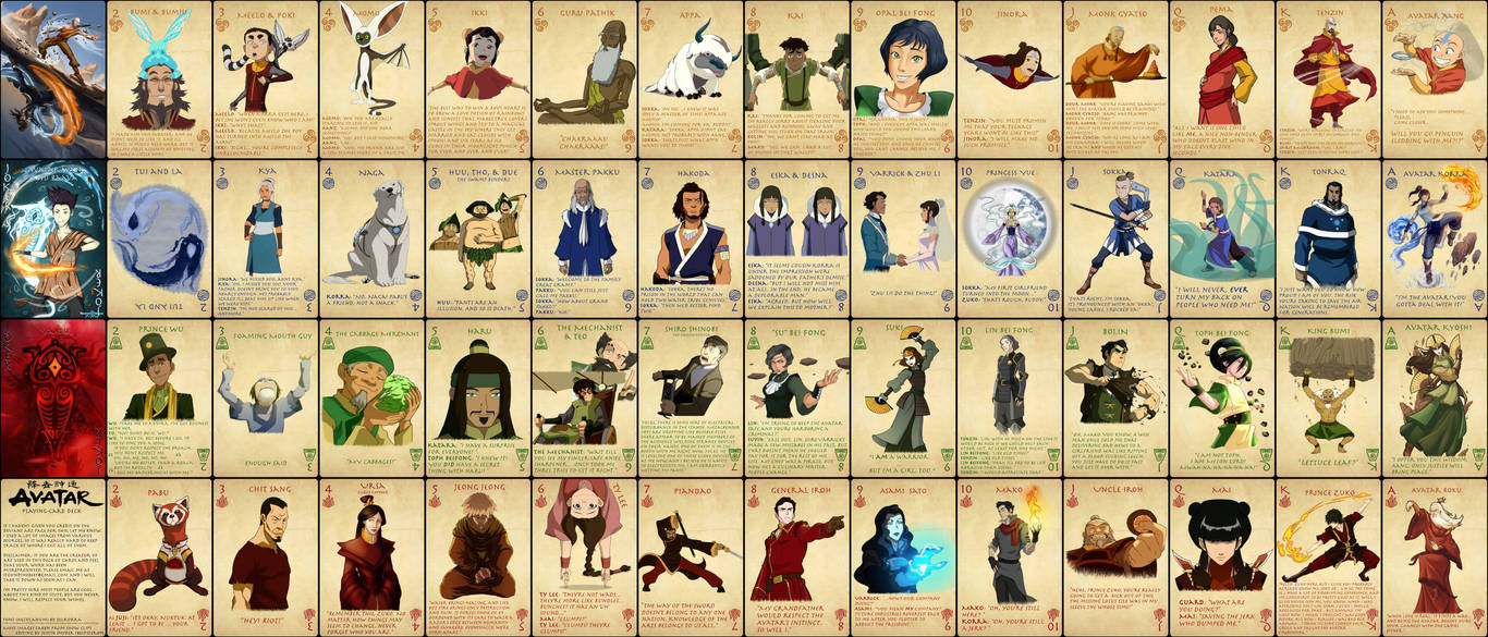 Avatar Cards Full Deck by Beefster09 on DeviantArt