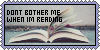 Go away, I'm reading