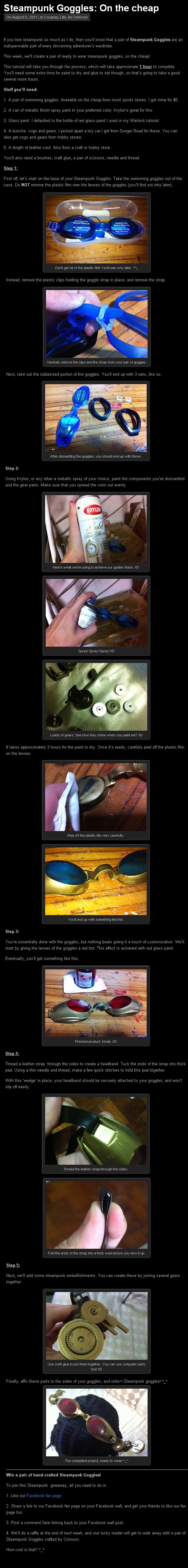 Steampunk Goggles Tutorial