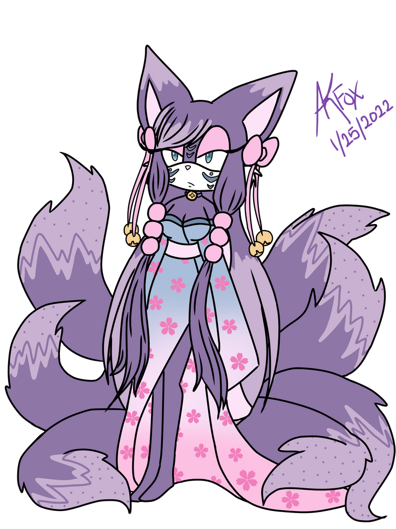 Purple kitsune by CutielilLily on DeviantArt