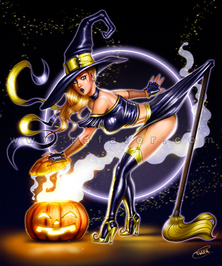 Halloween- Witch pinup