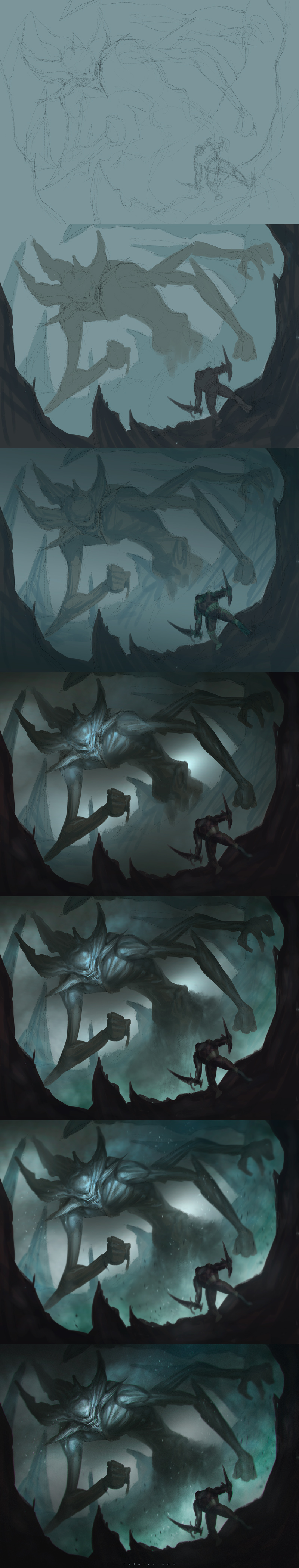 Speedpainting: Fog demon step by step by rafater