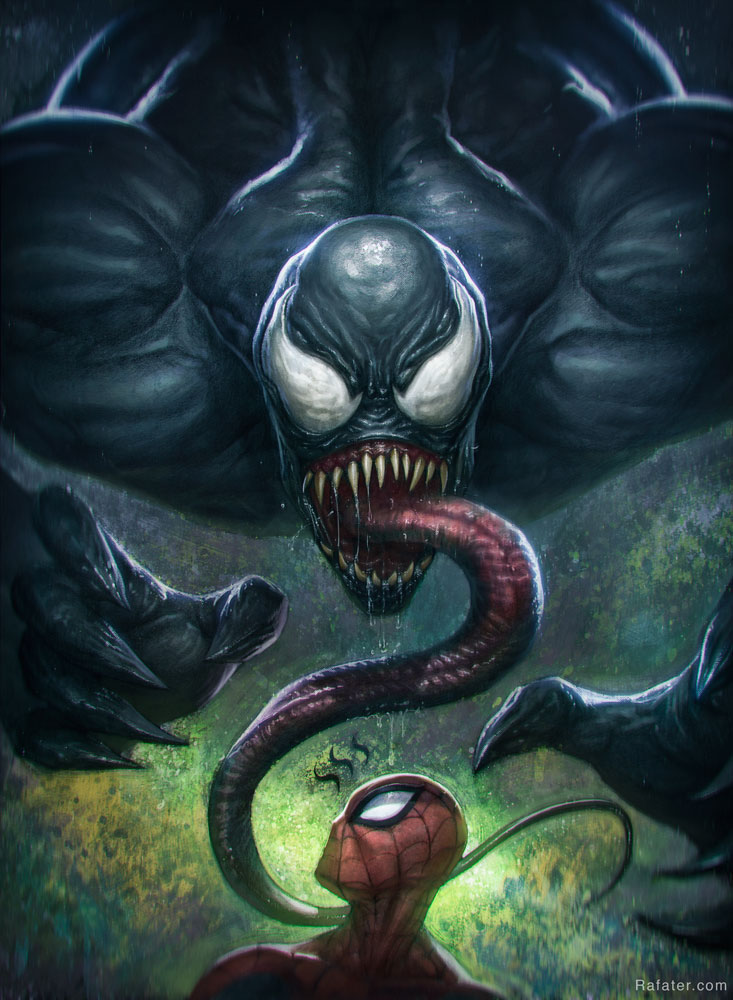 Venom and Spiderman by rafater