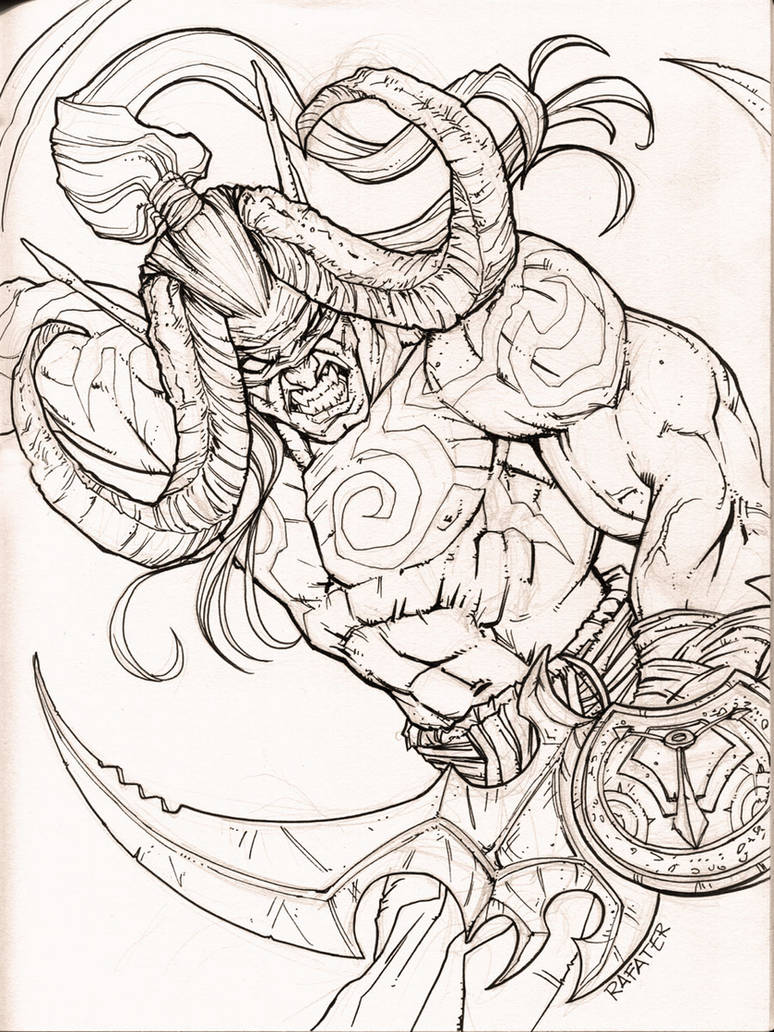 Inktober - Illidan by rafater