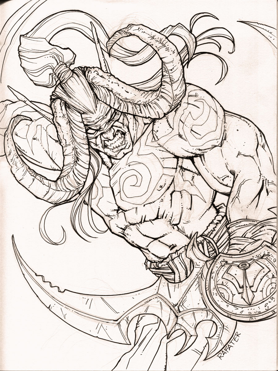 Inktober - Illidan by rafater