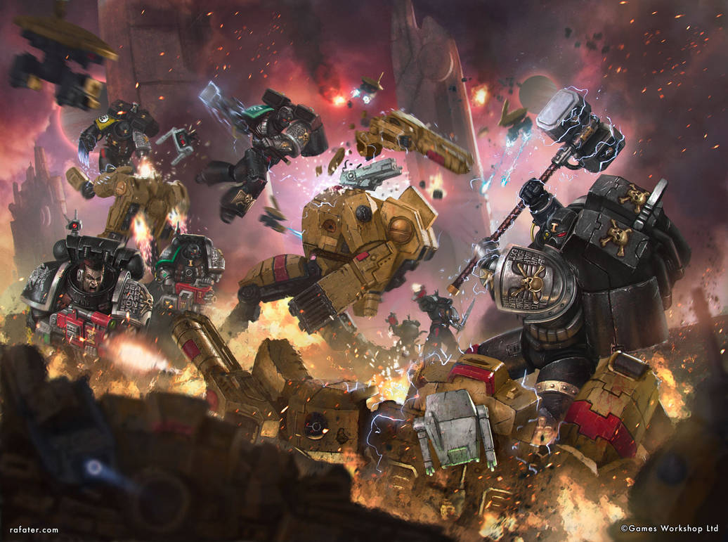 Deathwatch vs Tau battlesuits by rafater