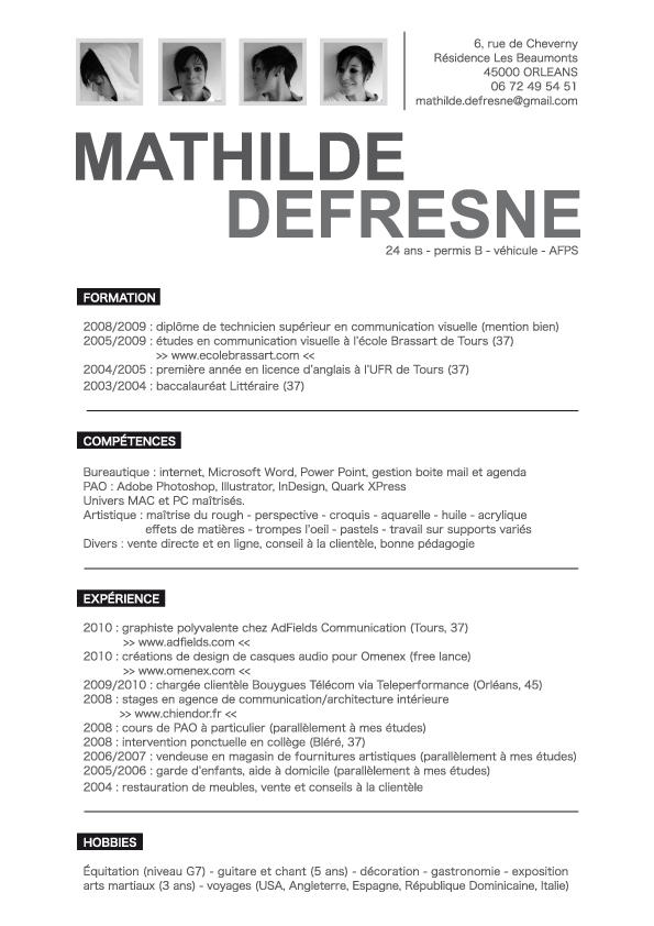 Cv By Mathilde Defresne On Deviantart