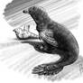 Paleo-Art: Sitting Deinonychus