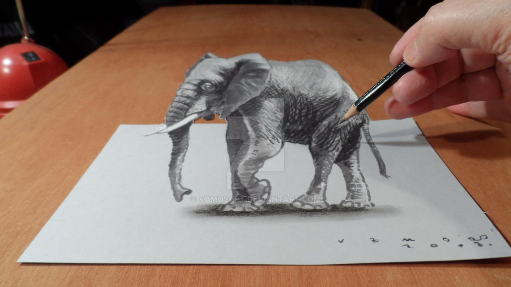 Drawing 3D Elephant