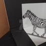 Drawing 3D Zebra, Trick Art on Paper