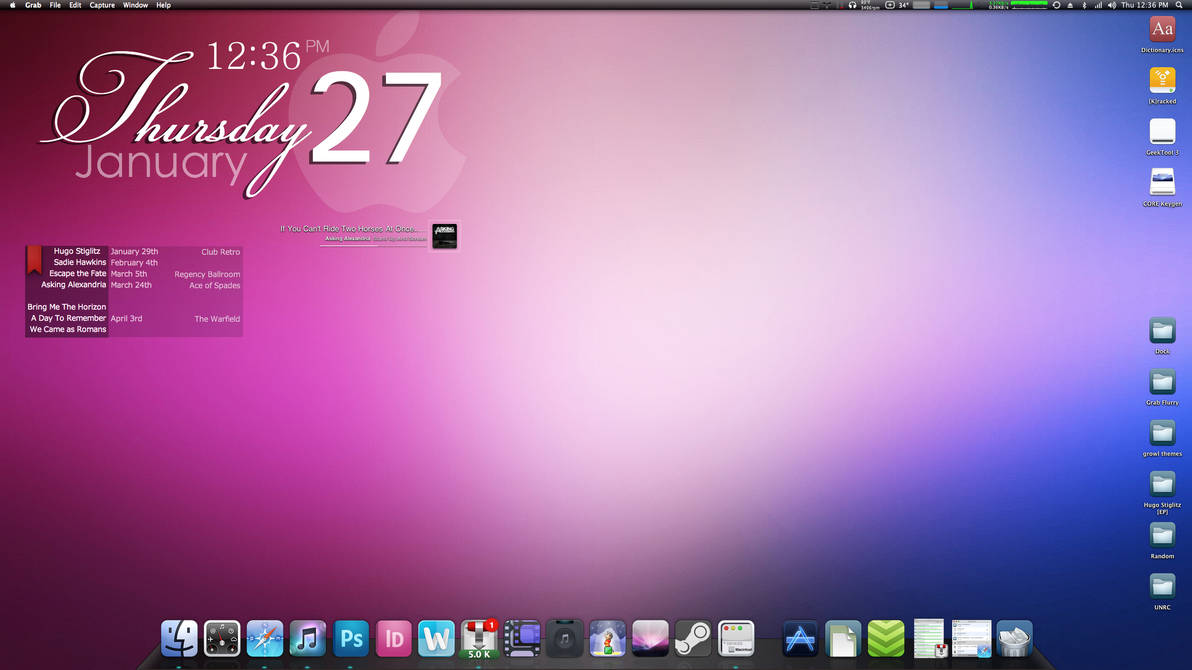 My Desktop with Geektool by Tjdyo on DeviantArt