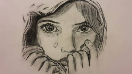 Crying girl Charcoal