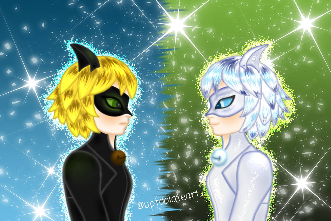 Cat Noir Vs Cat Blanc By Uptoolateart On DeviantArt cat-noir-vs-cat-blanc-by-uptoolateart-on-deviantart