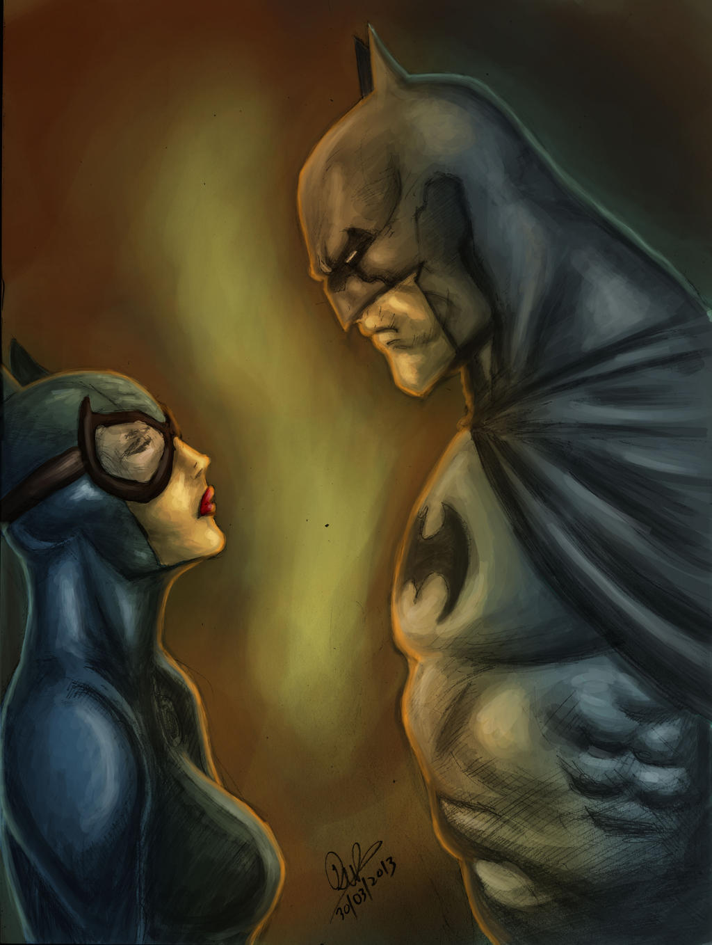 Batman And Catwoman Jim Lee Style Colour