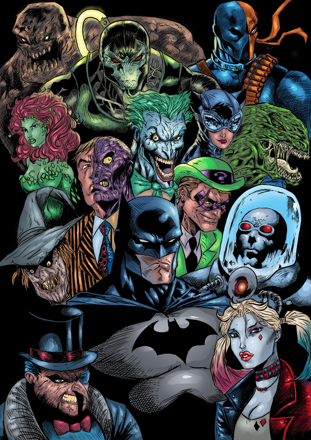 Dc Batman Rouges Batman and Rouges color by dushans on DeviantArt