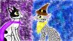 Cornish Rex and Egyptian Mau - Enemies - Tablet by Zonoya717