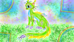 Art Trade - Green Cat - Tablet! by Zonoya717