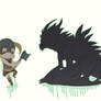 Dragonborn and Alduin Chibi