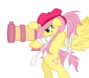 Fluttershy with a cannon