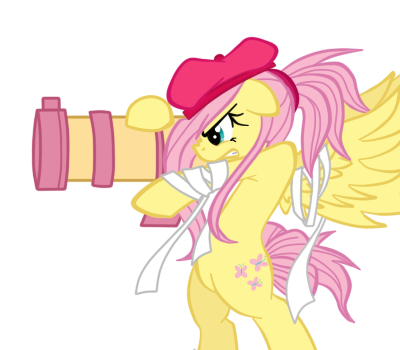 Fluttershy with a cannon