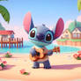 Cute baby Stitch on the Island