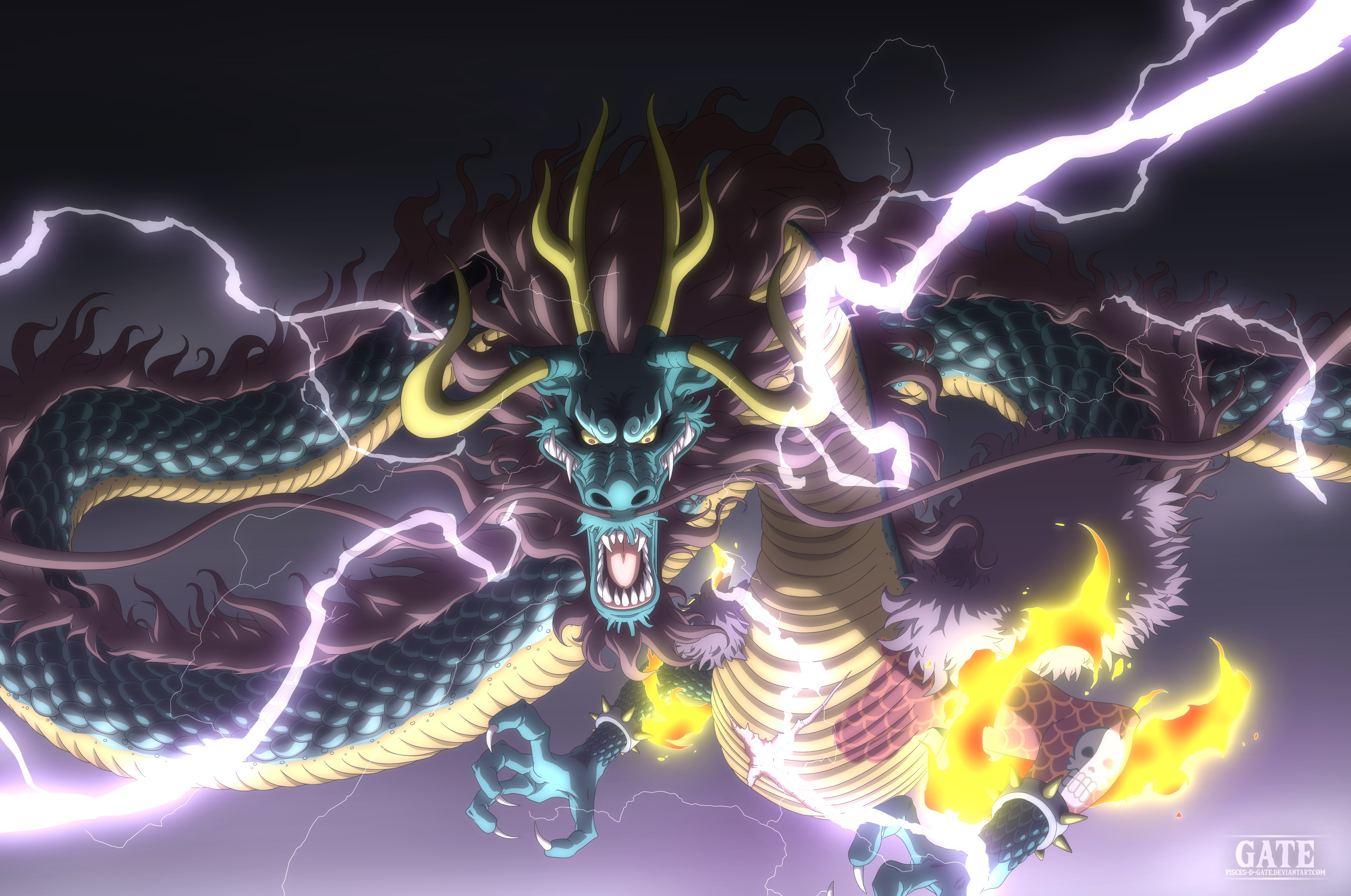 One Piece Chapter 921 Kaido Dragon Form By Pisces D Gate On Deviantart