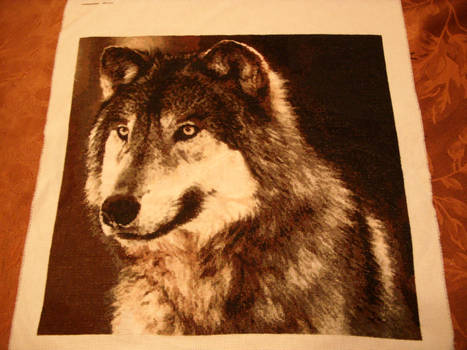 Wolf Cross-Stitch Finished