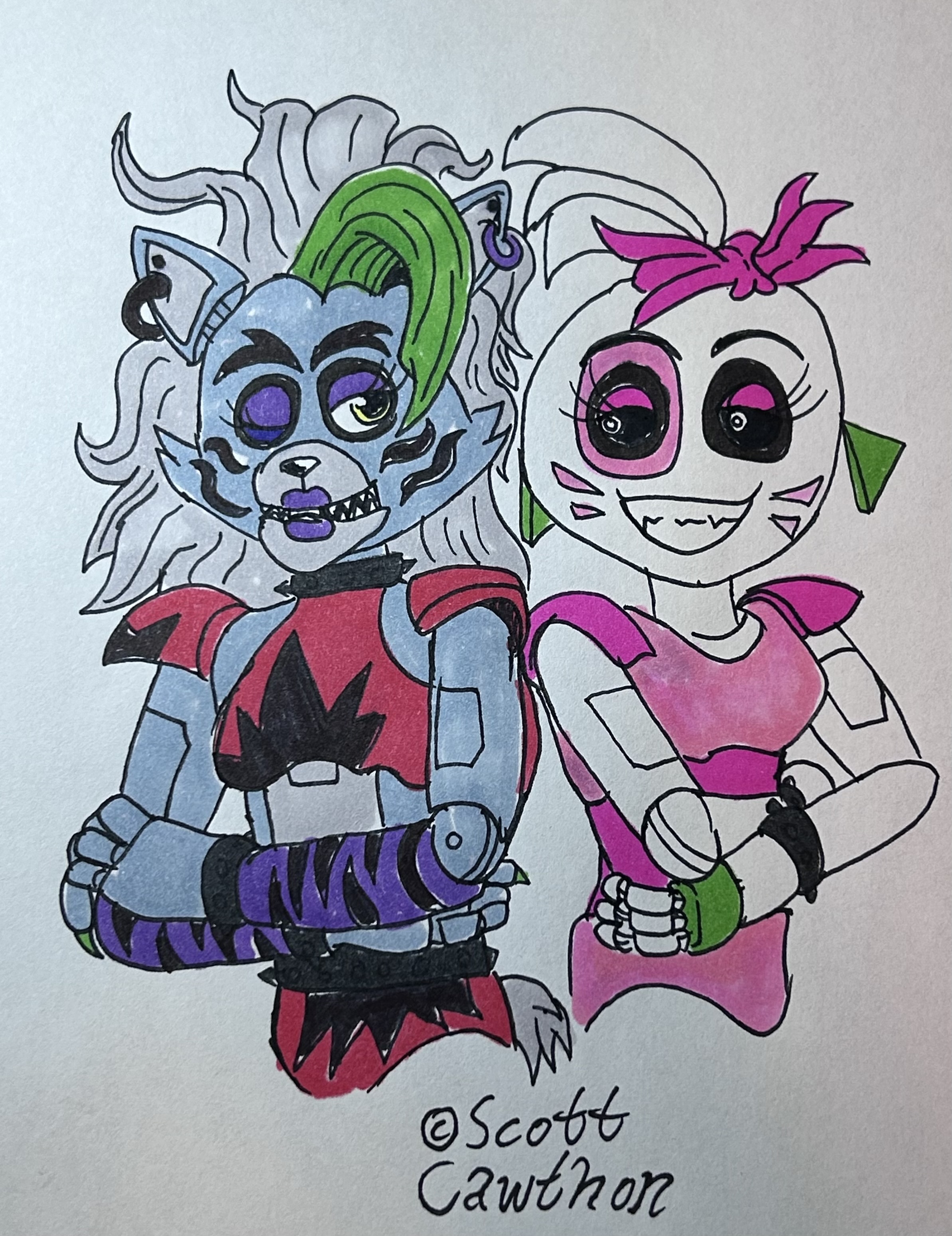 Glam Rocks Roxy Render FNAF Fanart #1 Roxy and Glamrock Beakless Chica by Octopool24 on DeviantArt
