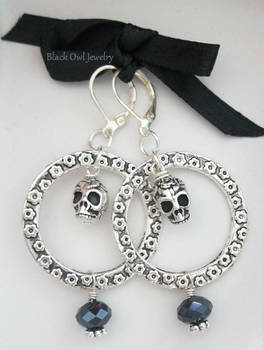 Skull and crystal earrings