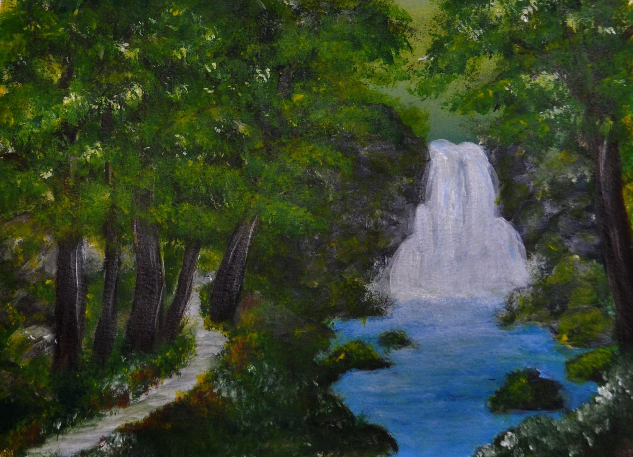 Acrylics Practice Waterfall