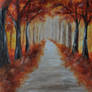 Acrylics Practice - Autumn Path 20 minute quickie