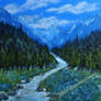 Acrylics Practice - landscape work in progress 2