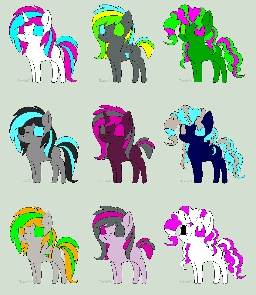 Mismatched Eyes Pony Adopts (4/9 open)