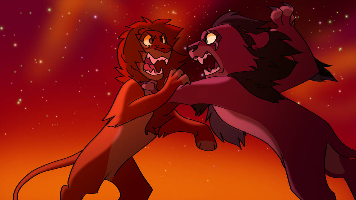 TLK redraw - Scar and Simba fight scene by Cloverspirit0809 on DeviantArt