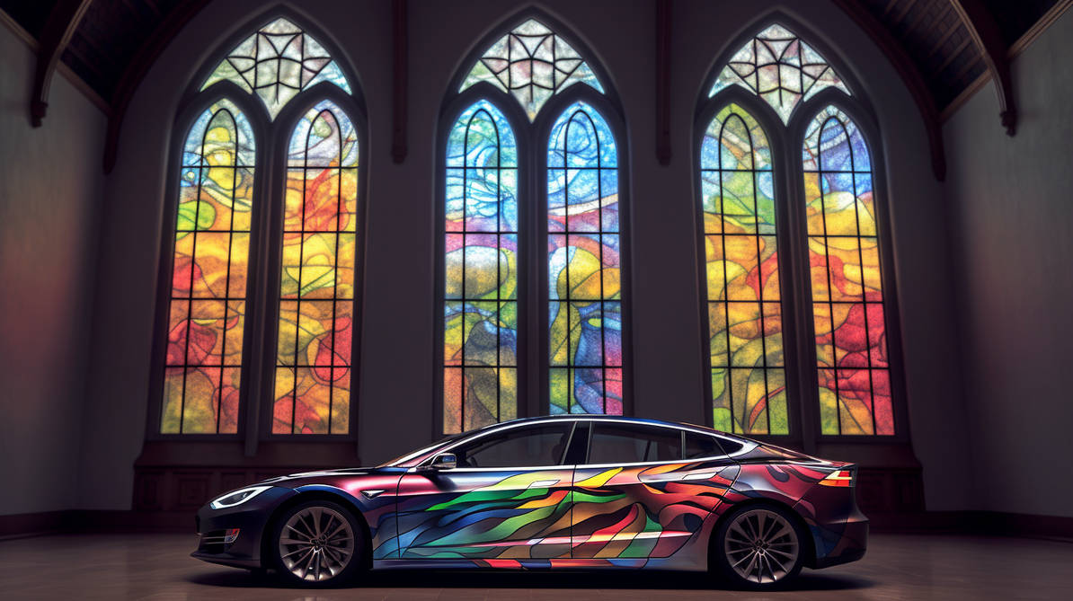 Rob rws1st Tesla Model S painted muted rainbow col by rws1st on DeviantArt