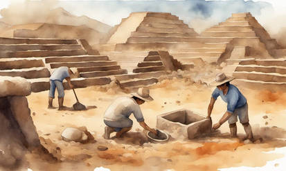 Archeological excavation in a Mesoamerican site