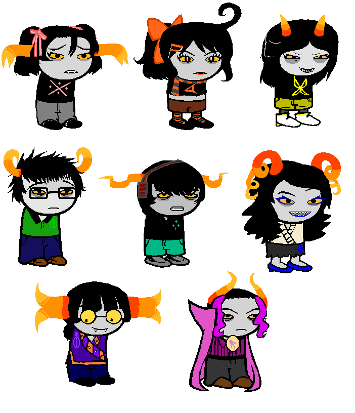 Sprite sheets and other assets related to the trolls in the homestuck webco...