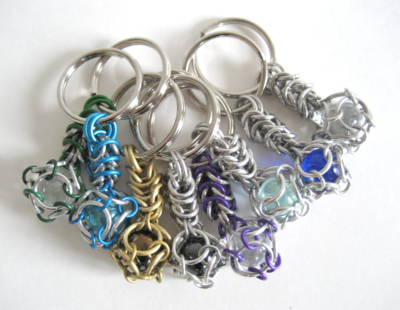 Caged Marble Maille Keychains