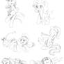 Ponies Playing Wii sketches