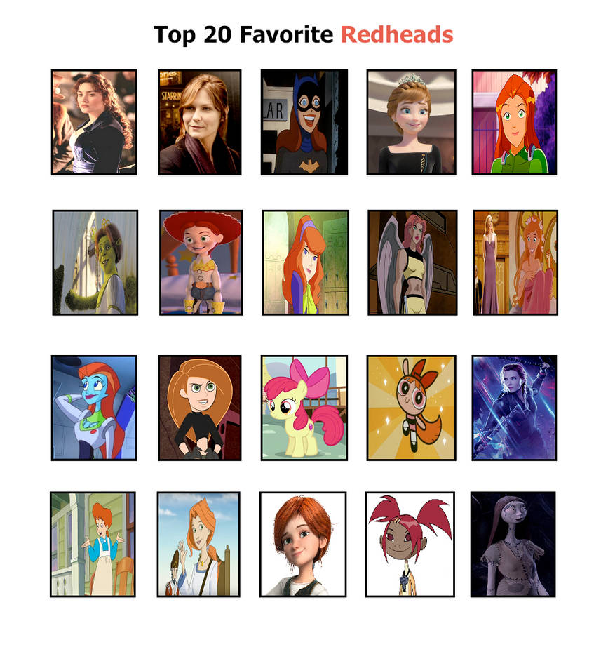 My Top 20 Favorite Redheads by NicholasTheBlueGWR on DeviantArt
