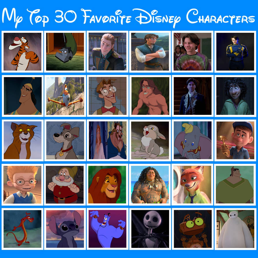 Top 30 Favorite Disney Characters (Male Edition) by NicholasTheBlueGWR ...