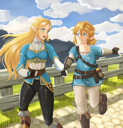 Zelda and Link [Fanart] by BukchiArt