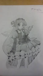 Angel in school dress