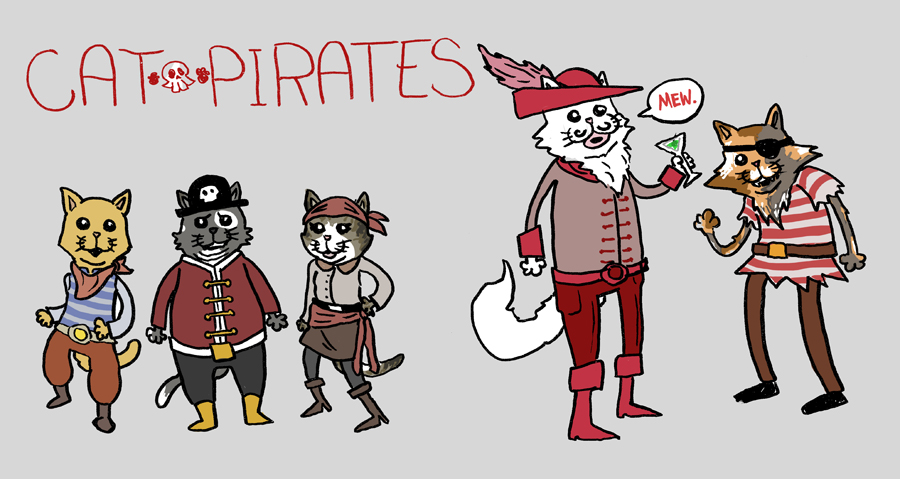 cat pirates in glorious color