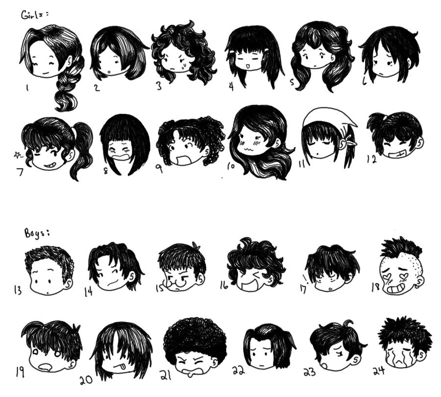 Chibi Hair Styles by SuperCatGirl on DeviantArt Chibi Hair Styles by SuperCatGirl on DeviantArt
