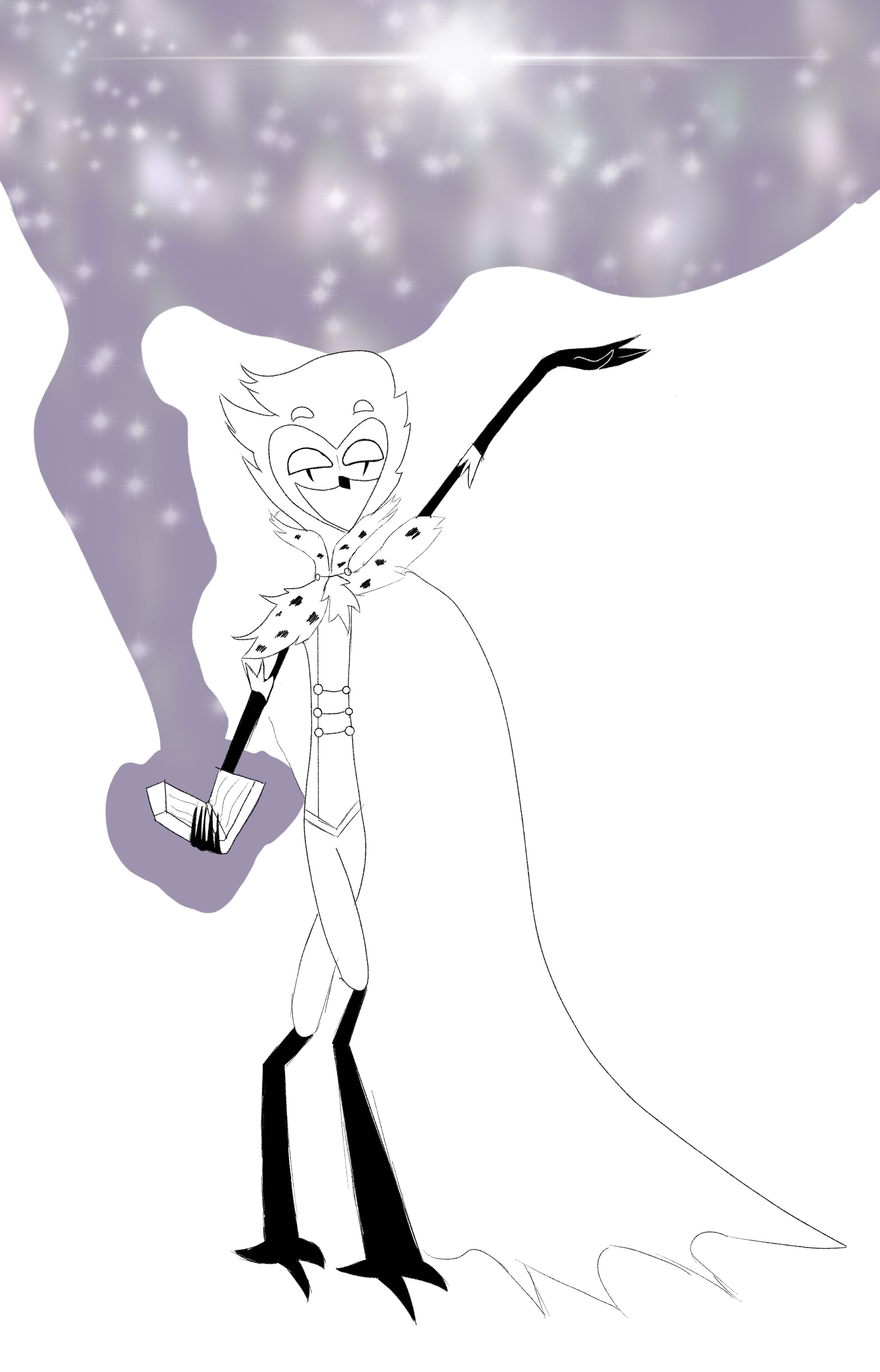 Stolas Back View Stolas sketch by TheMorningOwl on DeviantArt