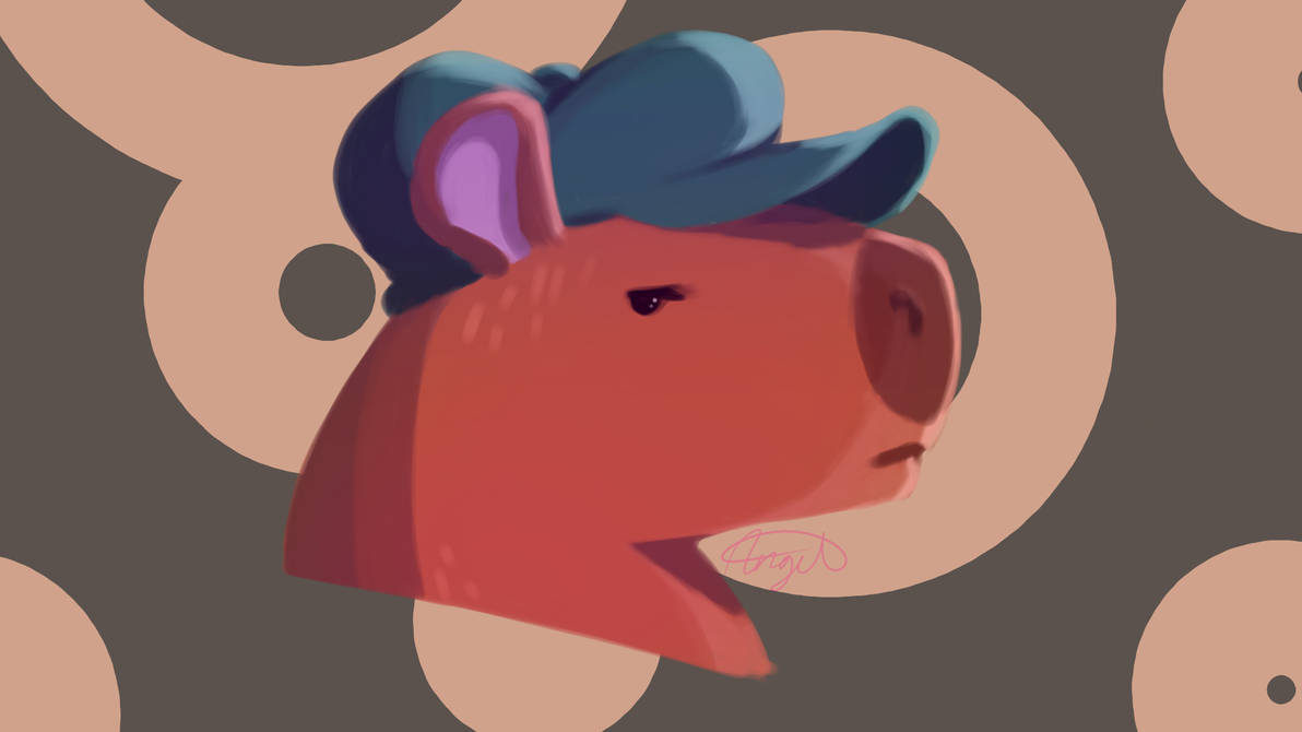Capy in a Cappy by AngelCakeIllustrates on DeviantArt