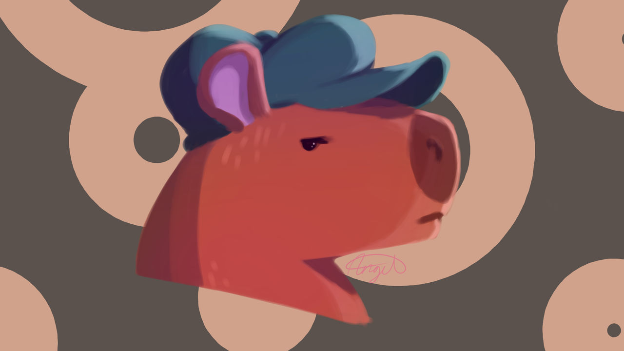 Capy in a Cappy by AngelCakeIllustrates on DeviantArt