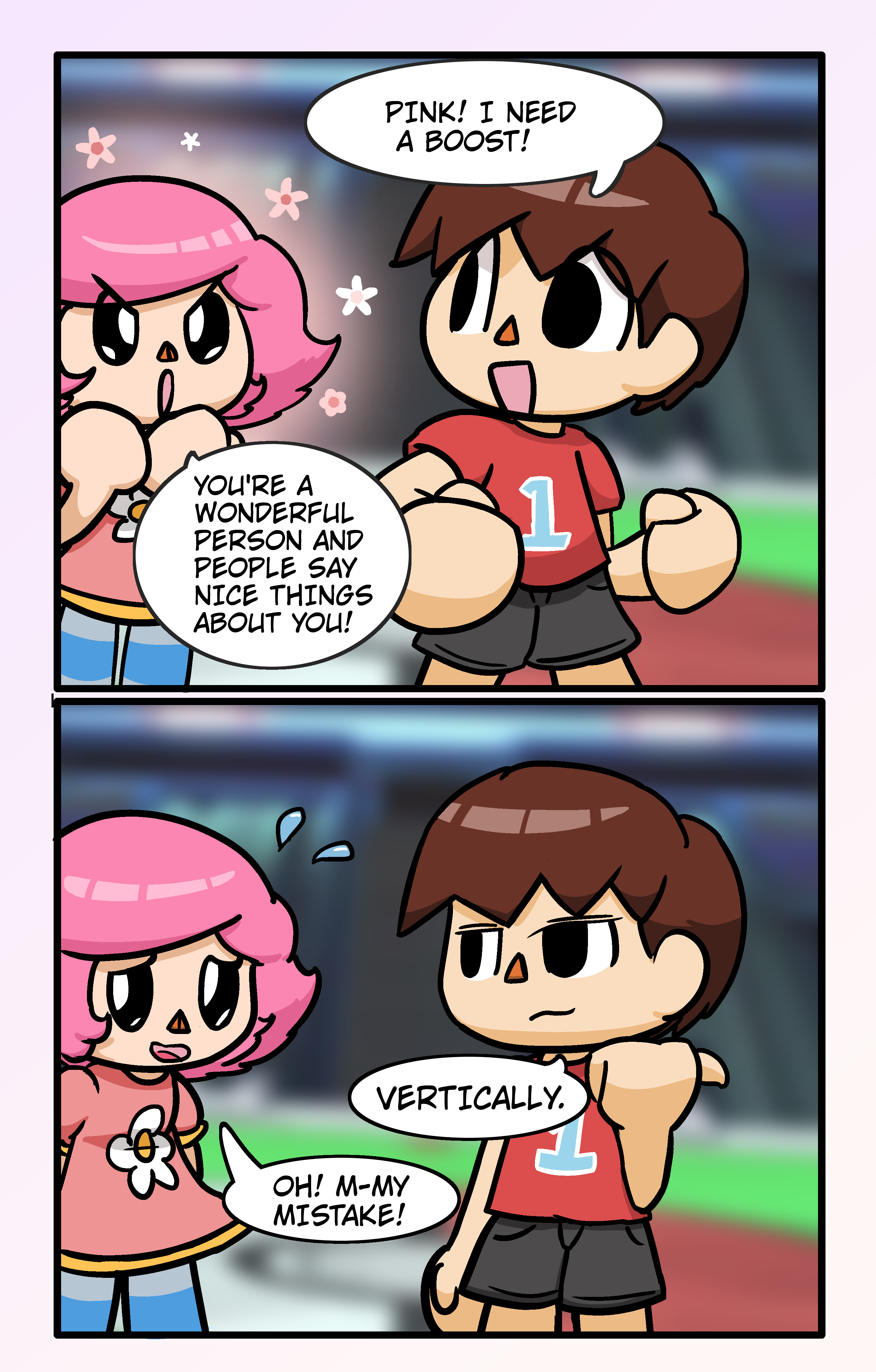 Red and Pink playing doubles by Bilayer64 on DeviantArt