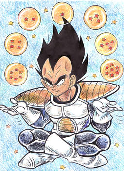 Vegeta Juggling Dragon Balls